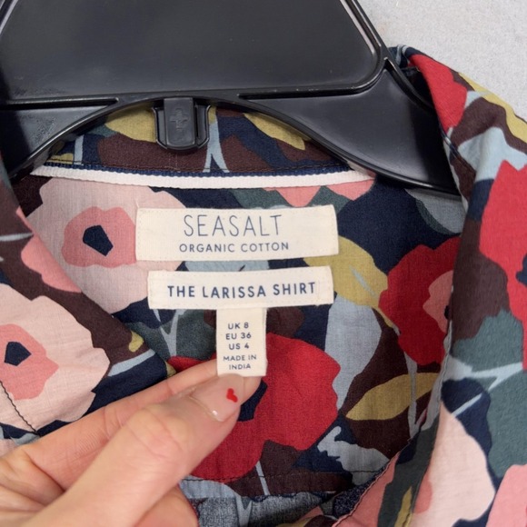 Seasalt Shirt Womens 4 Colorful Floral Print Larissa Organic Cotton Top - Picture 4 of 14